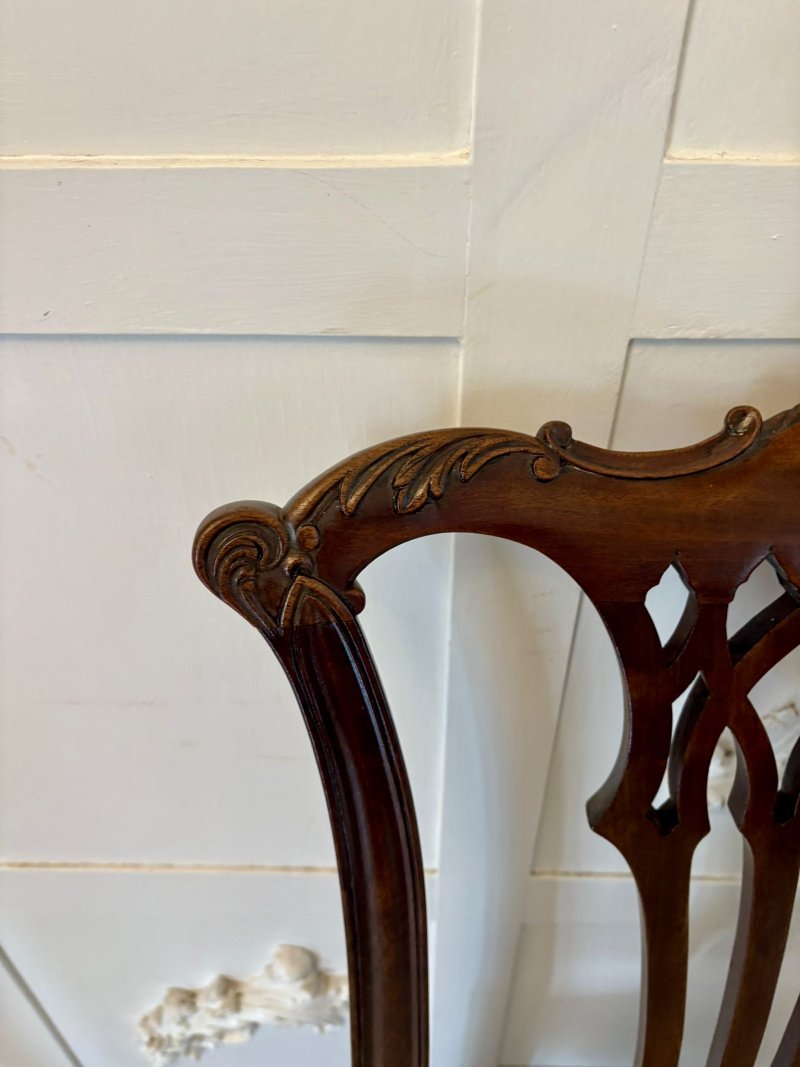 Outstanding Quality Set of 8 Antique Victorian Carved Mahogany Dining Chairs - Image 14